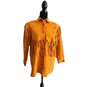 Vintage Diani Range Leather Western Boho Jacket Coat Size Medium Suède Leather